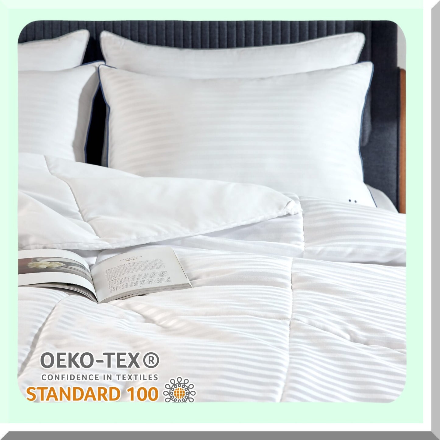 CoolBreeze Quilted Comforter - Lightweight Duvet Insert with Corner Tabs for Queen Size Bed - Ultra Soft Down Alternative - Cooling Technology - White