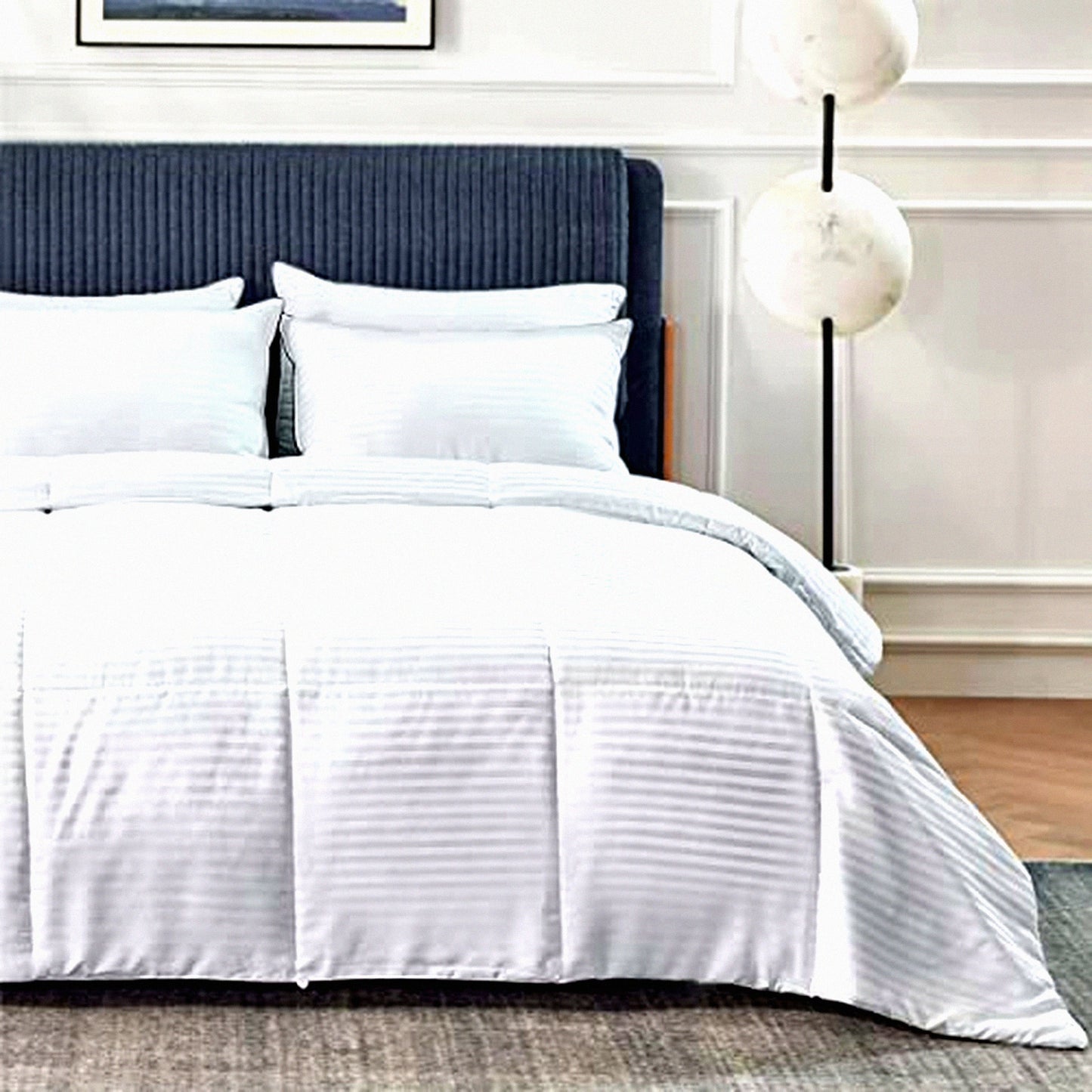 CoolBreeze Quilted Comforter - Lightweight Duvet Insert with Corner Tabs for Queen Size Bed - Ultra Soft Down Alternative - Cooling Technology - White