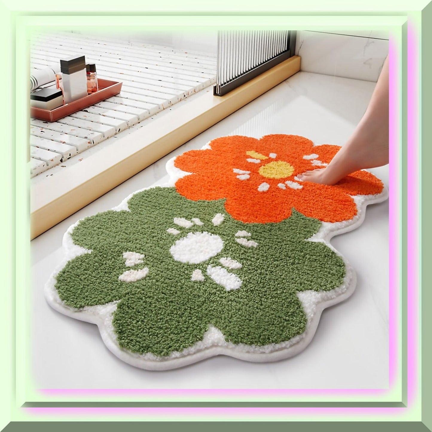 Orange Bathroom Carpet 31.5"x18.5" Microfiber Non Slip