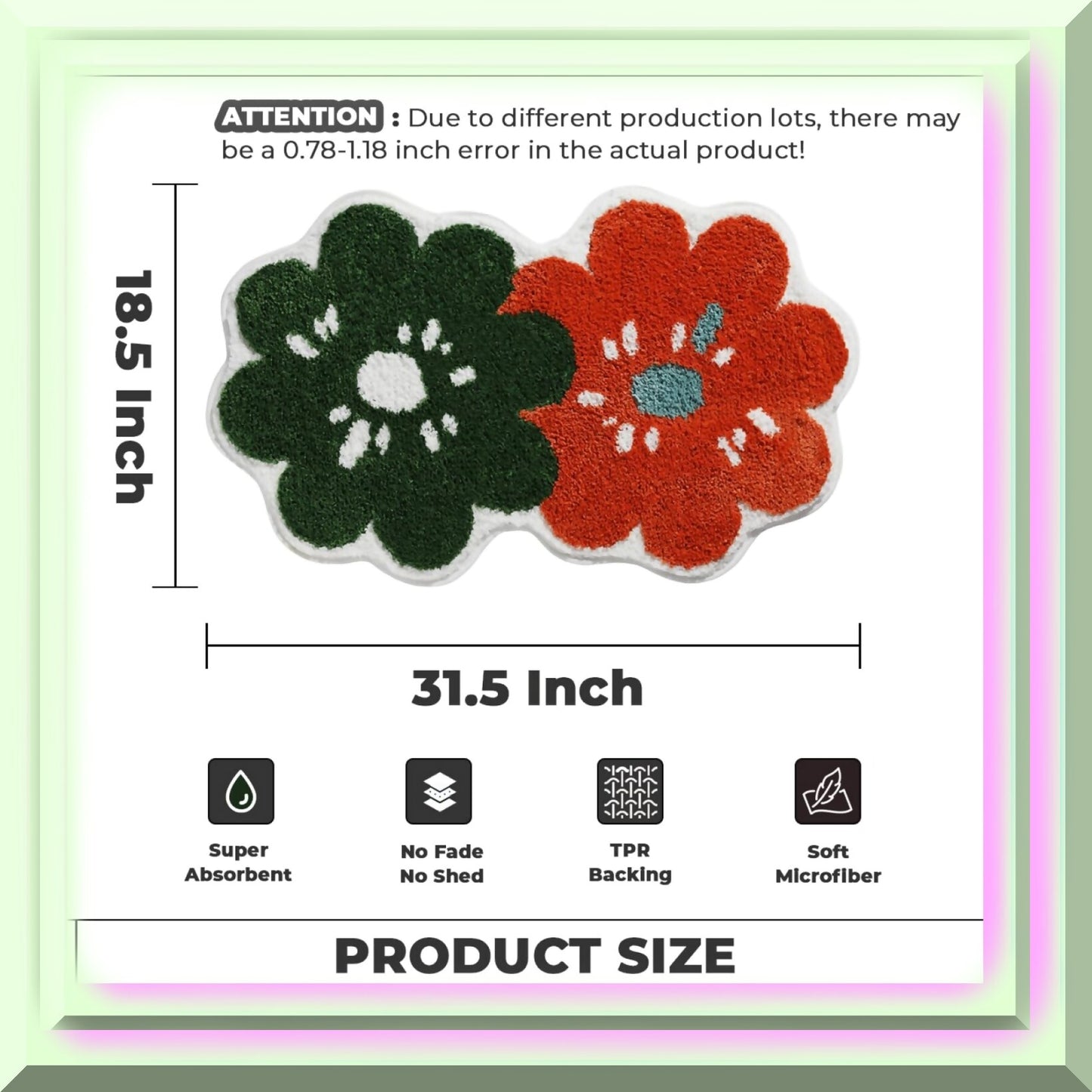 Orange Bathroom Carpet 31.5"x18.5" Microfiber Non Slip
