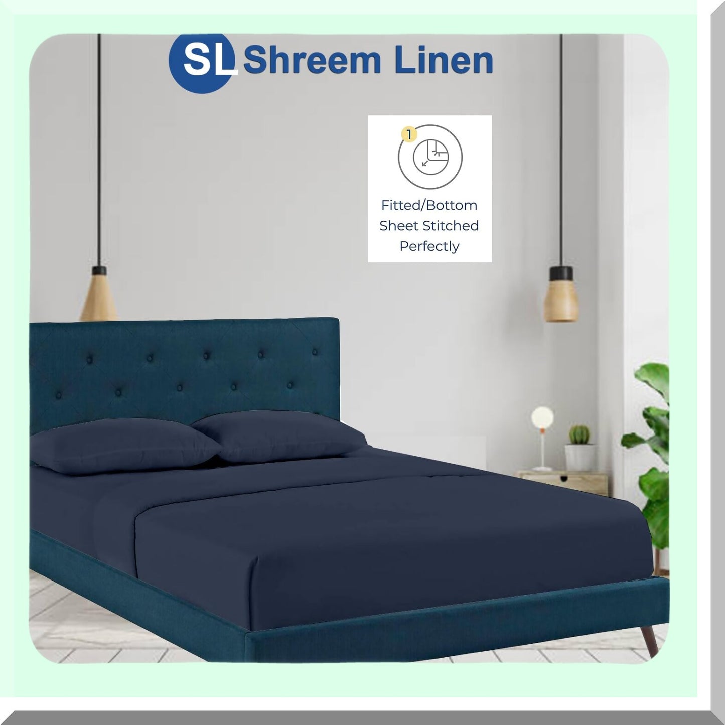 UltraFlex Split Top Sheets - Microfiber Flex Head 34" Navy Blue Sheets (4 PCs) - Ultra-Soft Bed Sheets for Sleep Number Bed - Fits Up to 15" Deep