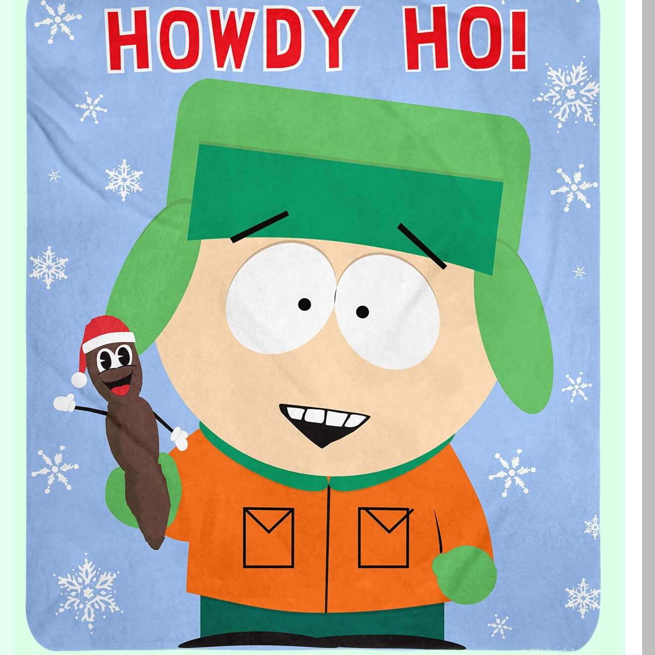 Holiday Howdy Ho Silk Touch Plush Blanket - South Park Mr. Hanky & Kyle Edition