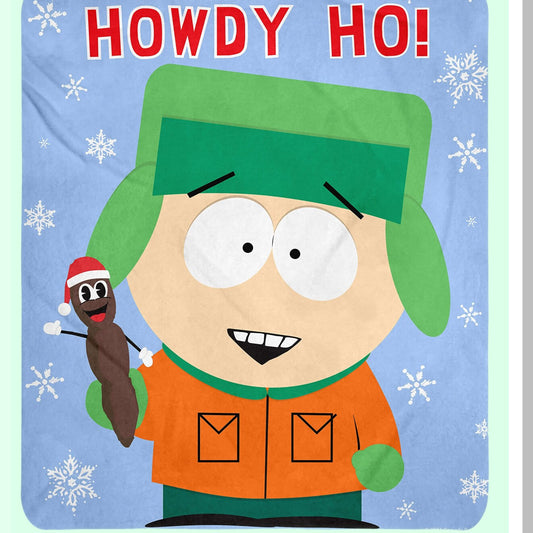 Holiday Howdy Ho Silk Touch Plush Blanket - South Park Mr. Hanky & Kyle Edition