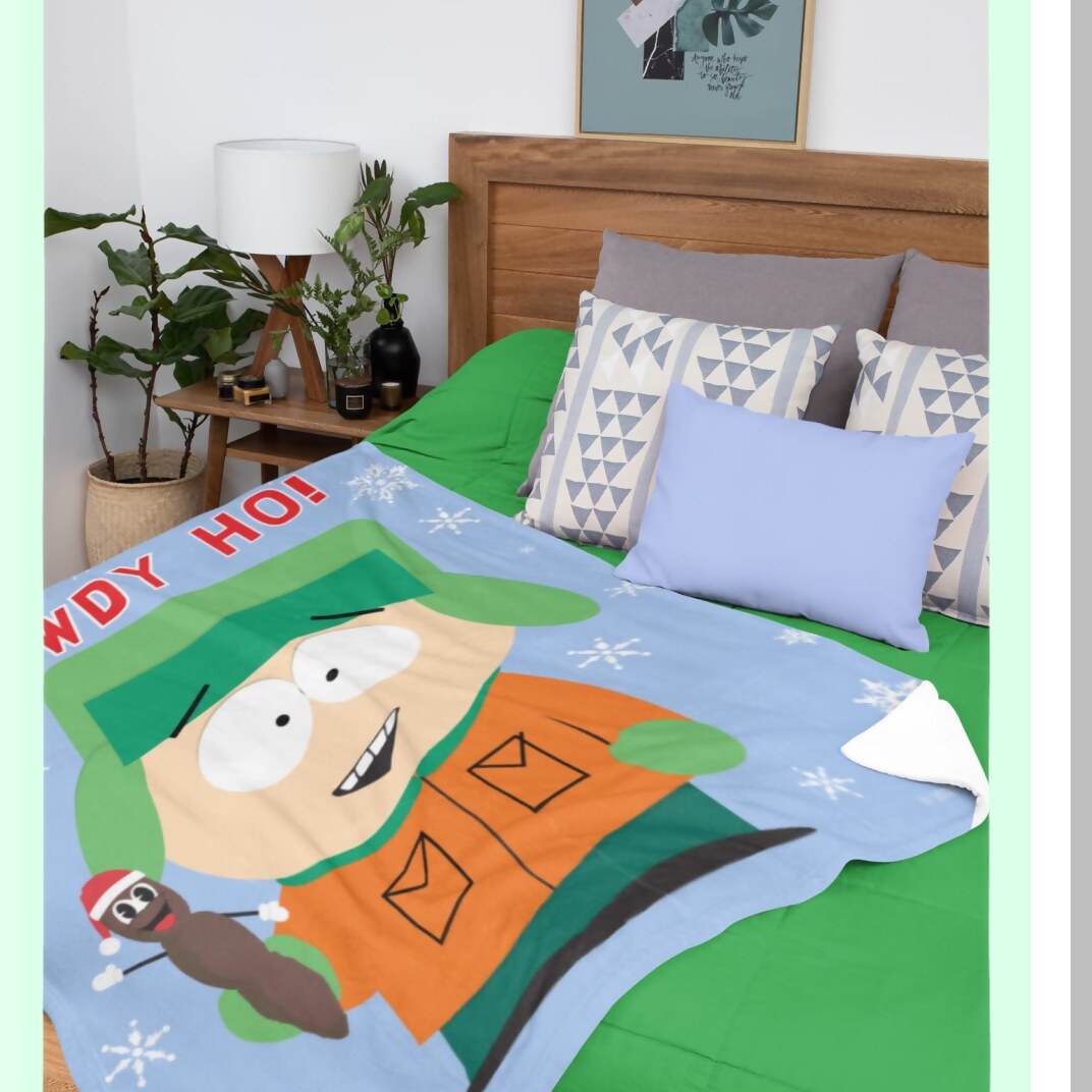 Holiday Howdy Ho Silk Touch Plush Blanket - South Park Mr. Hanky & Kyle Edition