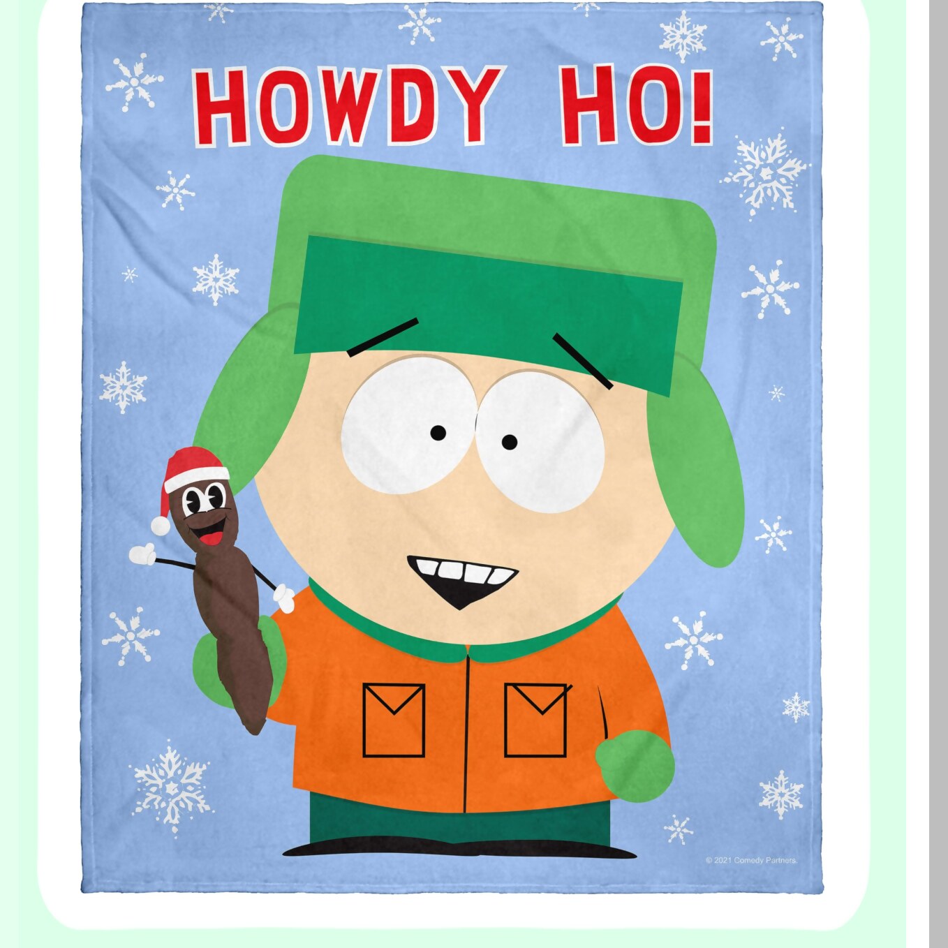 Holiday Howdy Ho Silk Touch Plush Blanket - South Park Mr. Hanky & Kyle Edition