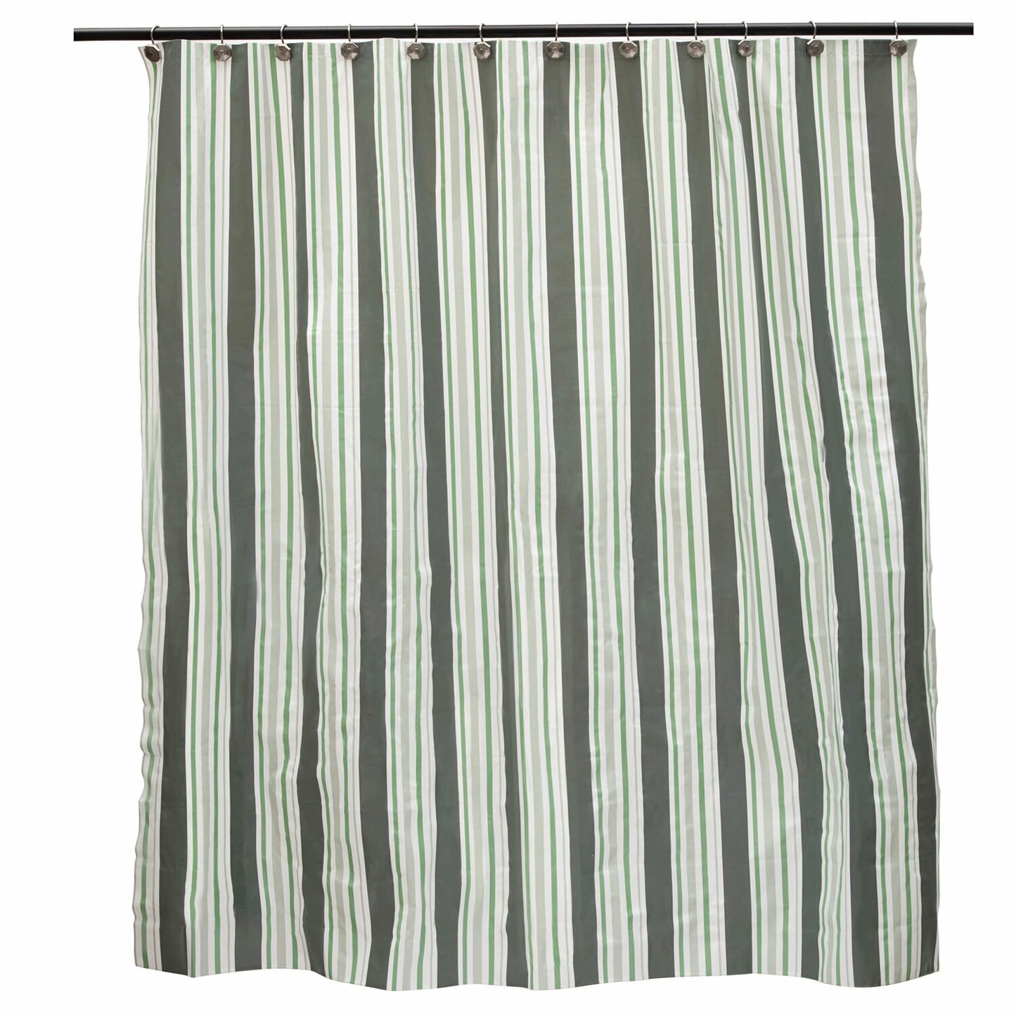 Medium Weight Green Sage White Shower Curtain Liner