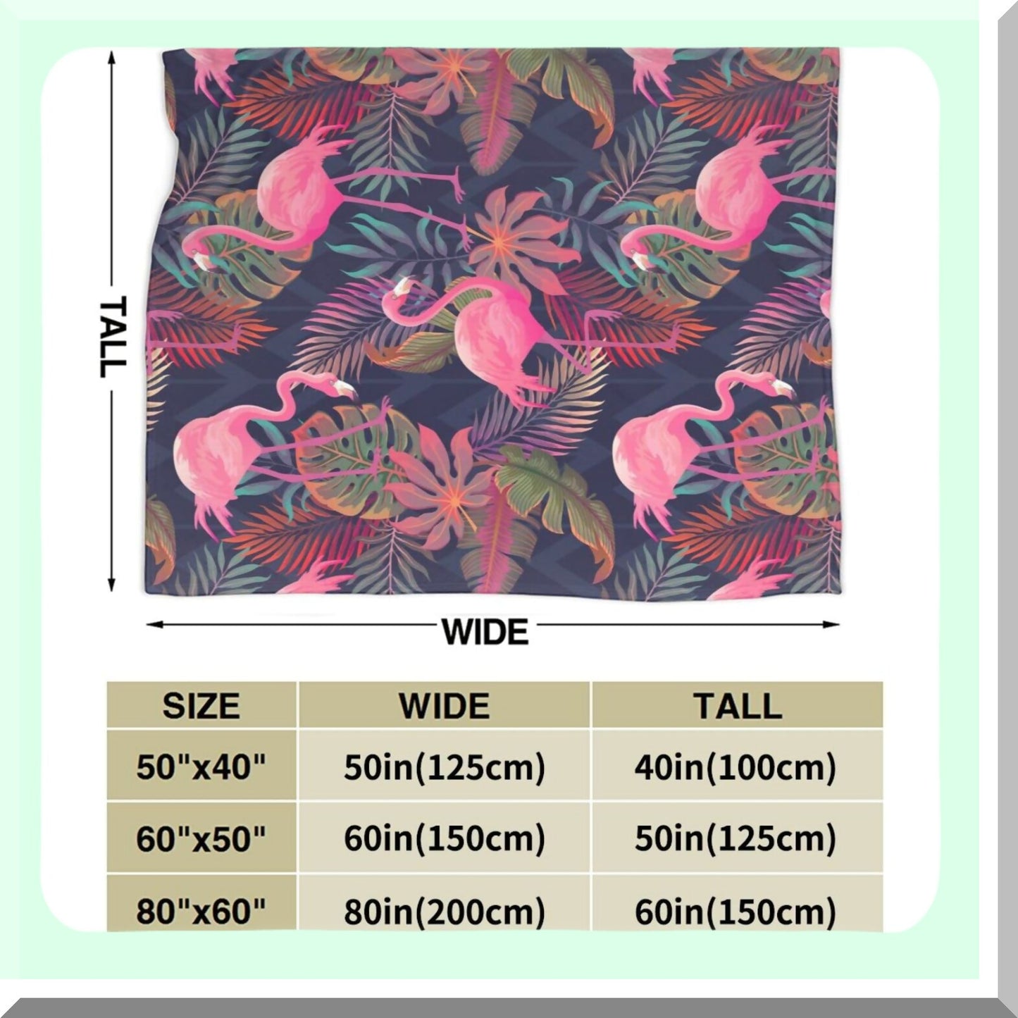 Tropical Bliss Flamingo & Palm Throw Blanket - Ultra Soft, All-Season Decorative Fleece for Bed, Chair, Car, Sofa, Couch, Bedroom - 50"x40""