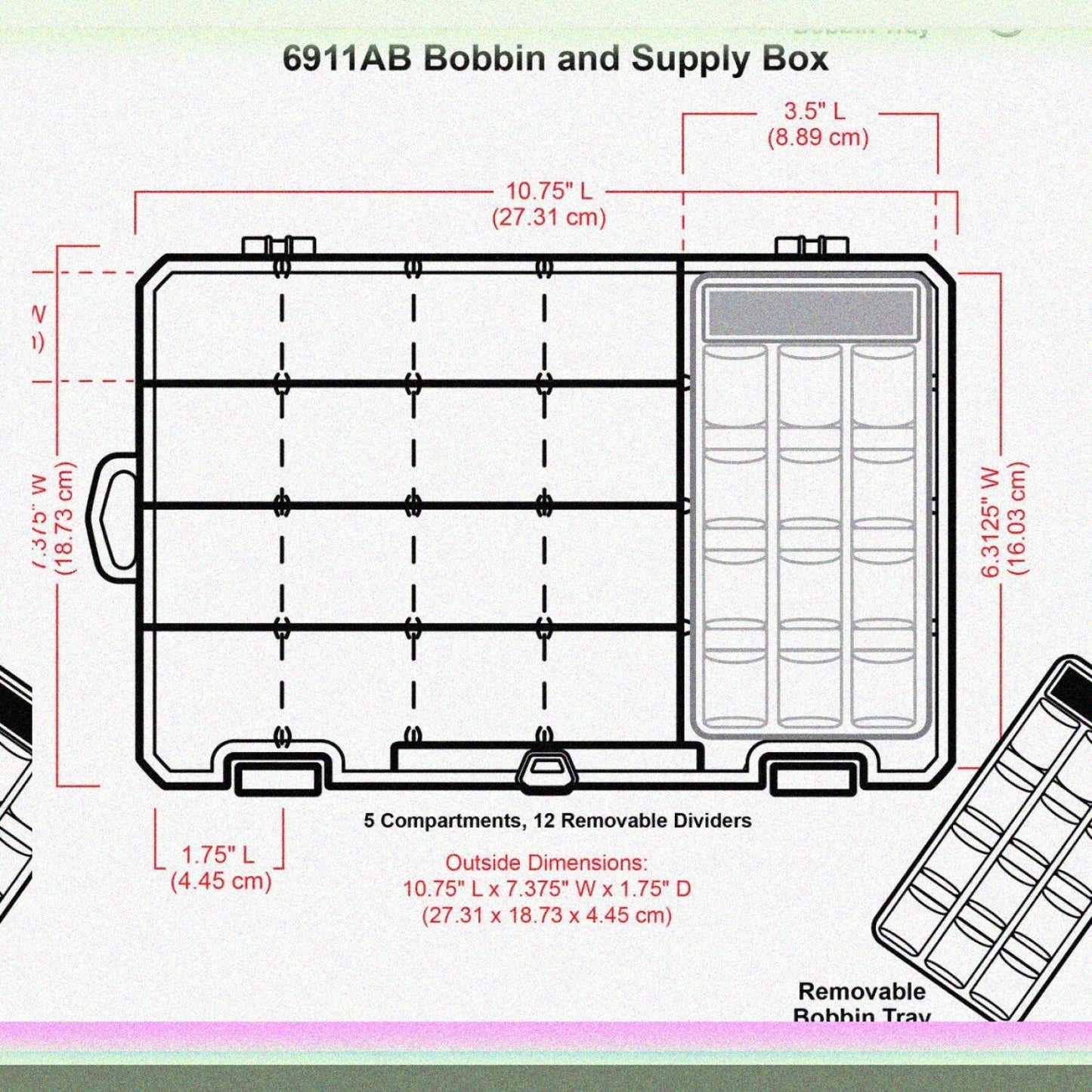 Sew-Lutions Bobbin/Supply Box Plastic Organizer