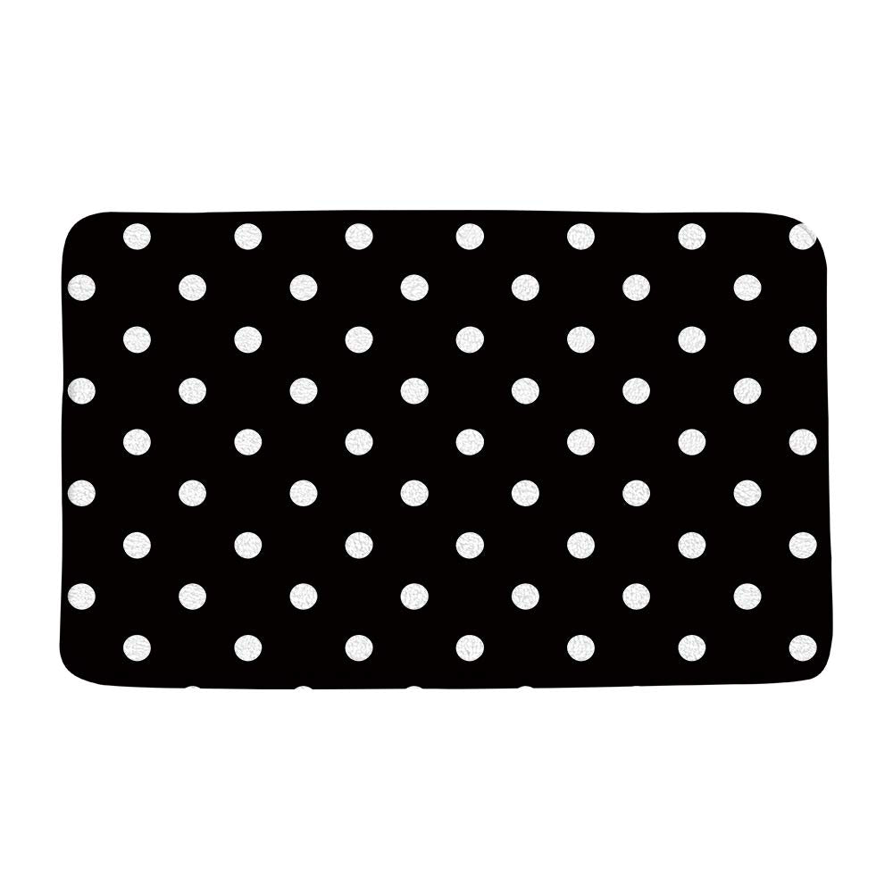 Black White Bath Mat 18x30 Inch Microfiber Memory Foam