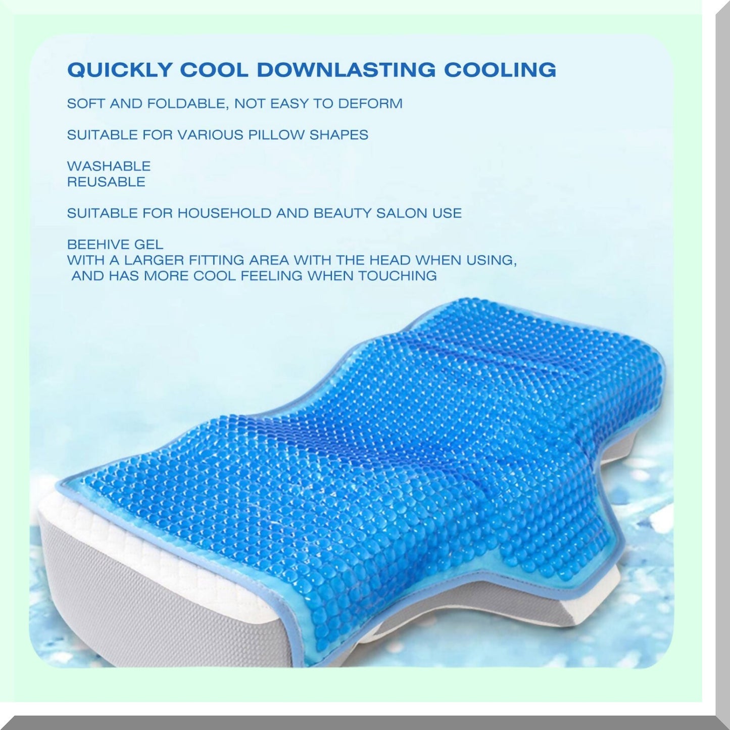 CoolBreeze Pillow Pad - Lasting Cool Breathable Refreshing Cushion for Hot Flashes & Night Sweats - Home & Salon Use - Beehive Design