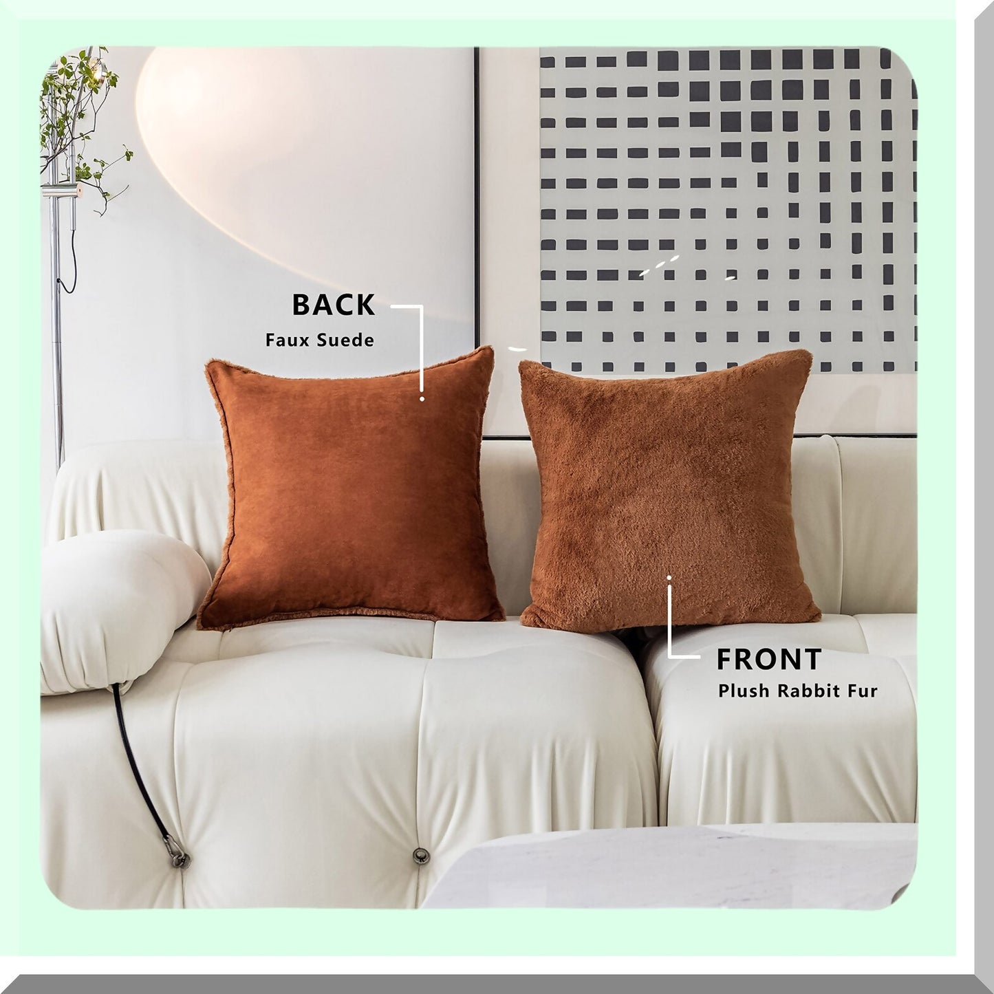Brown Velvet Dream Pillow Covers - Set of 2 Euro Pillows 26x26 for Sofa & Couch Decor. Luxurious Accent Pillow Covers for Women & Girls, 26x26 inch