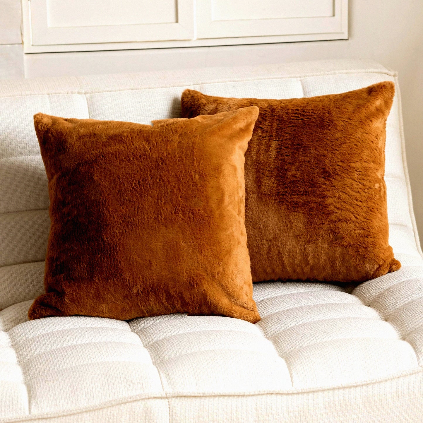 Brown Velvet Dream Pillow Covers - Set of 2 Euro Pillows 26x26 for Sofa & Couch Decor. Luxurious Accent Pillow Covers for Women & Girls, 26x26 inch