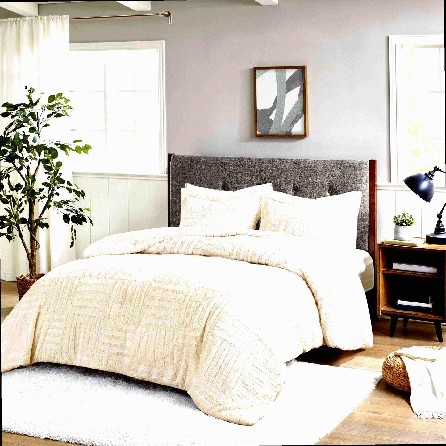 Arctic Ivory Twin Comforter Set - Hypoallergenic Down Alternative Bedding Mini Set for Cozy Sleep, Lightweight & Soft, All-Season Use