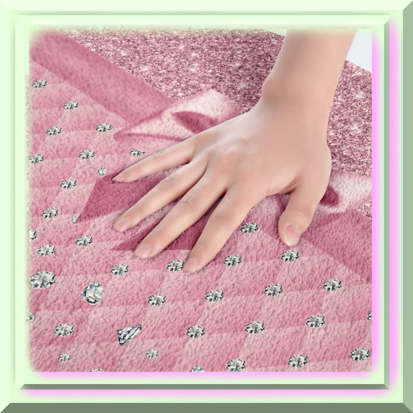 Pastel Pink Diamond Bathroom Rug 16"x24"