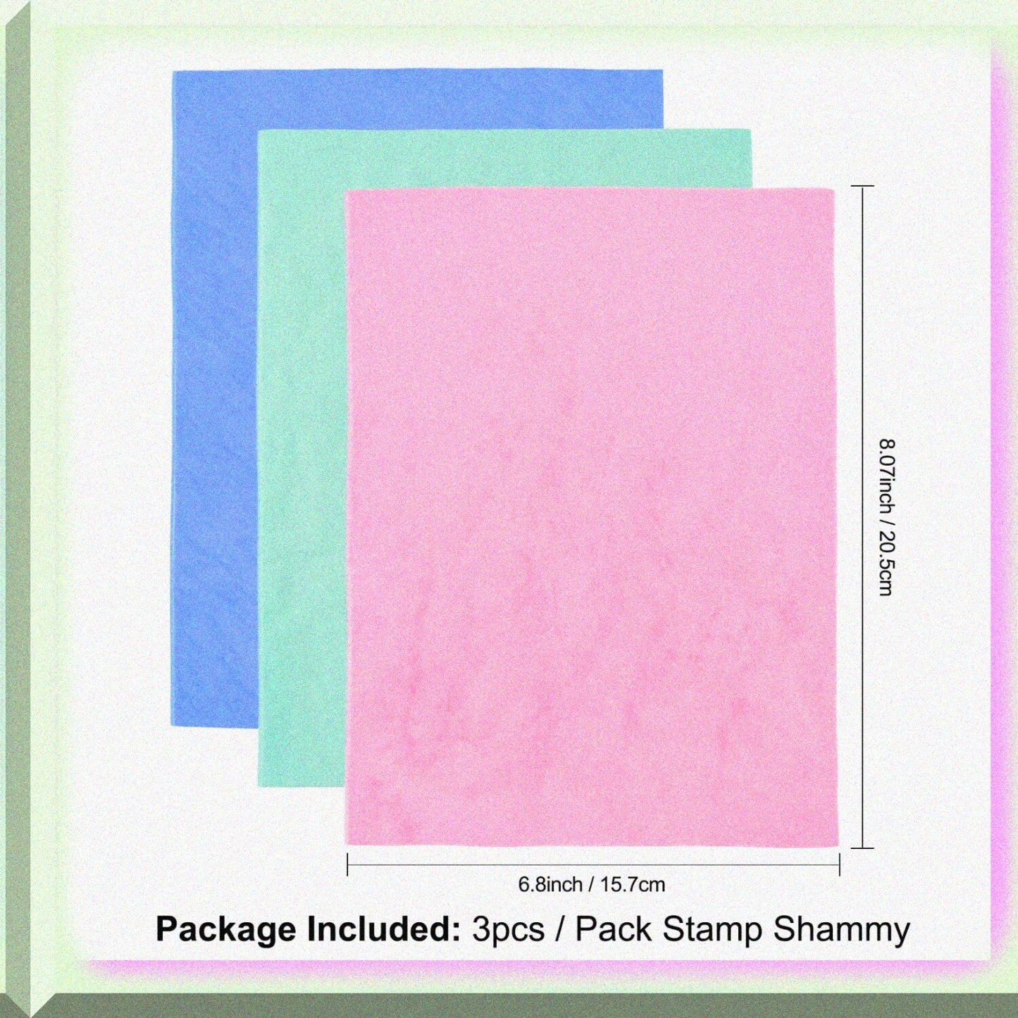 3-Pack 6x8 Inch Stamp Shammy Cloths for Cleaning