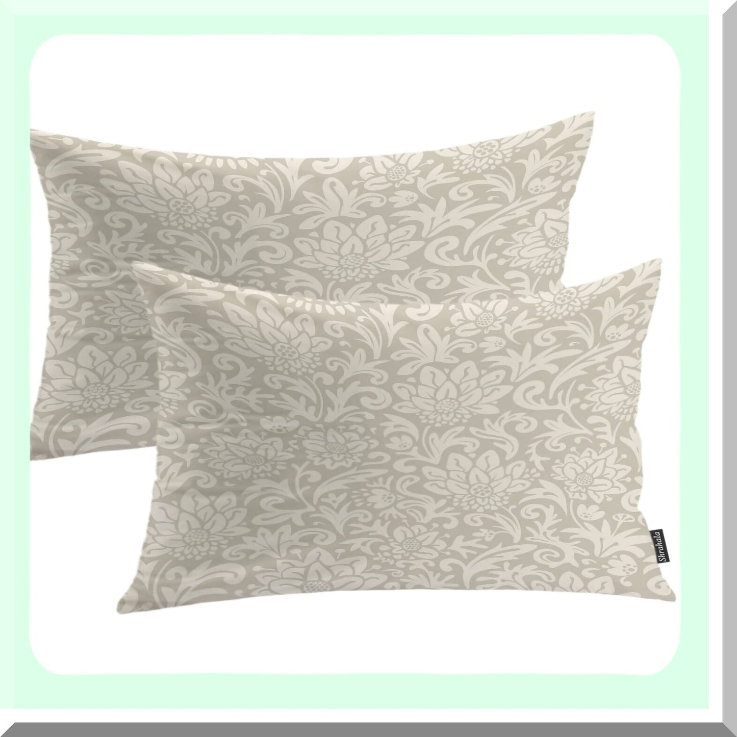 Linen Texture Jute Pattern Lumbar Pillowcase Set - Decorative Throw Pillow Cover for Bedroom & Living Room - Double-Sided Woven Design - 12 x 20 in - Set of 2