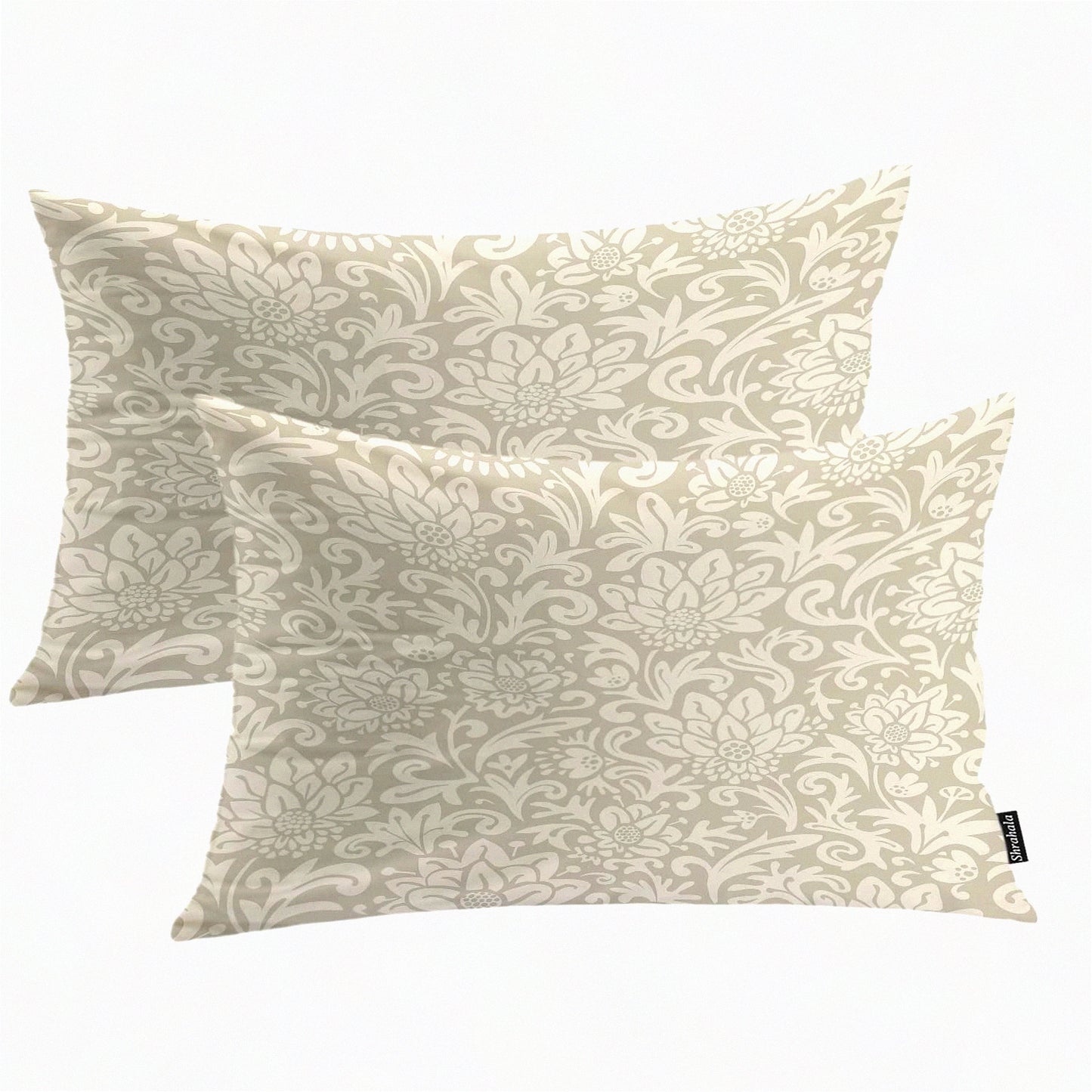Linen Texture Jute Pattern Lumbar Pillowcase Set - Decorative Throw Pillow Cover for Bedroom & Living Room - Double-Sided Woven Design - 12 x 20 in - Set of 2