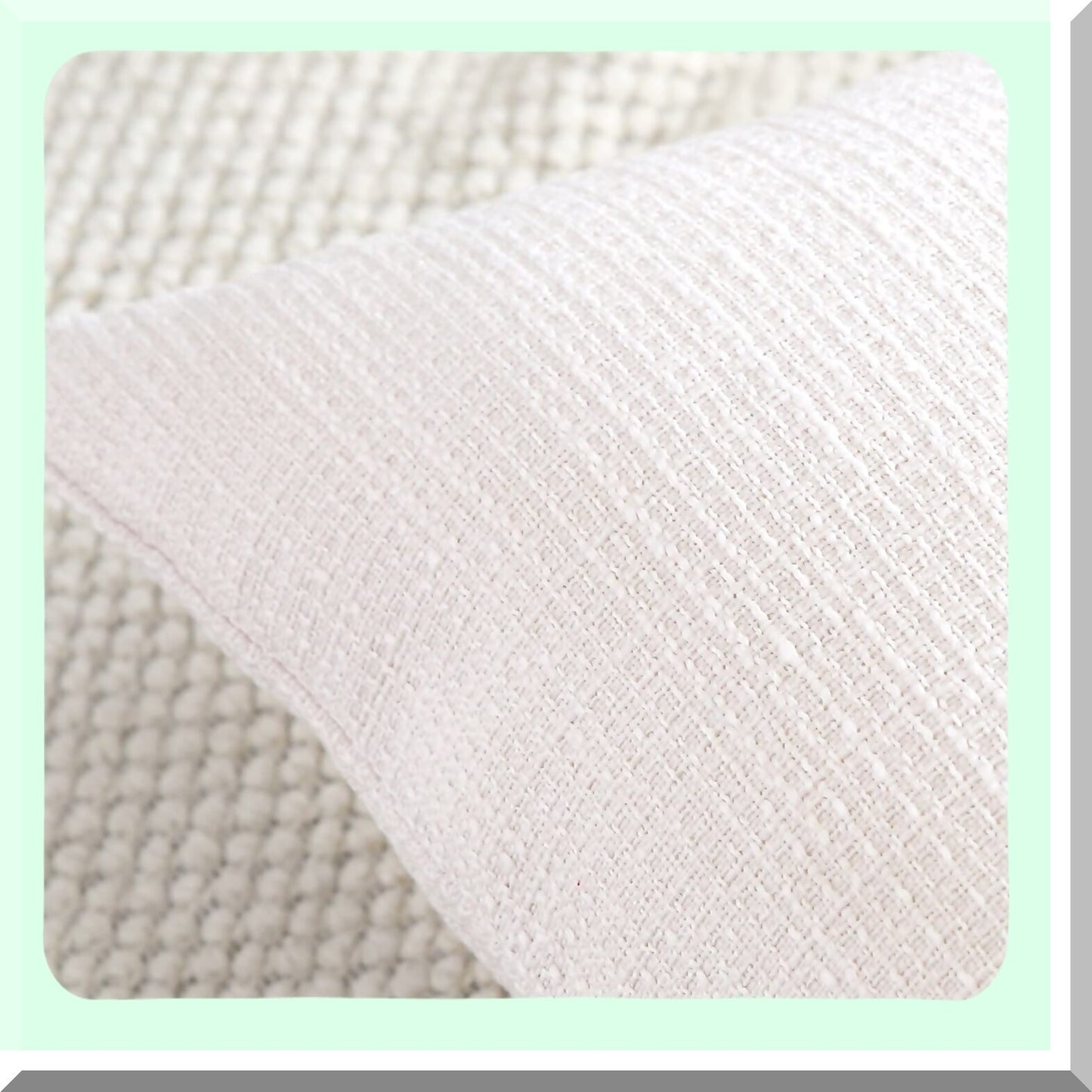 Cream White Linen Square Pillowcase Set - 14x14 Inch Decorative Cushion Covers for Home Decor, Sofa, Bedroom, Car - Pack of 2