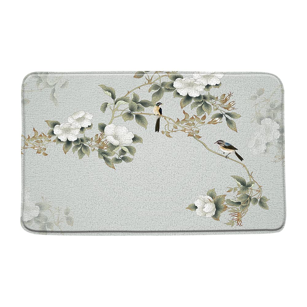 Watercolor Magnolia Vintage Bath Mat 20"x32"