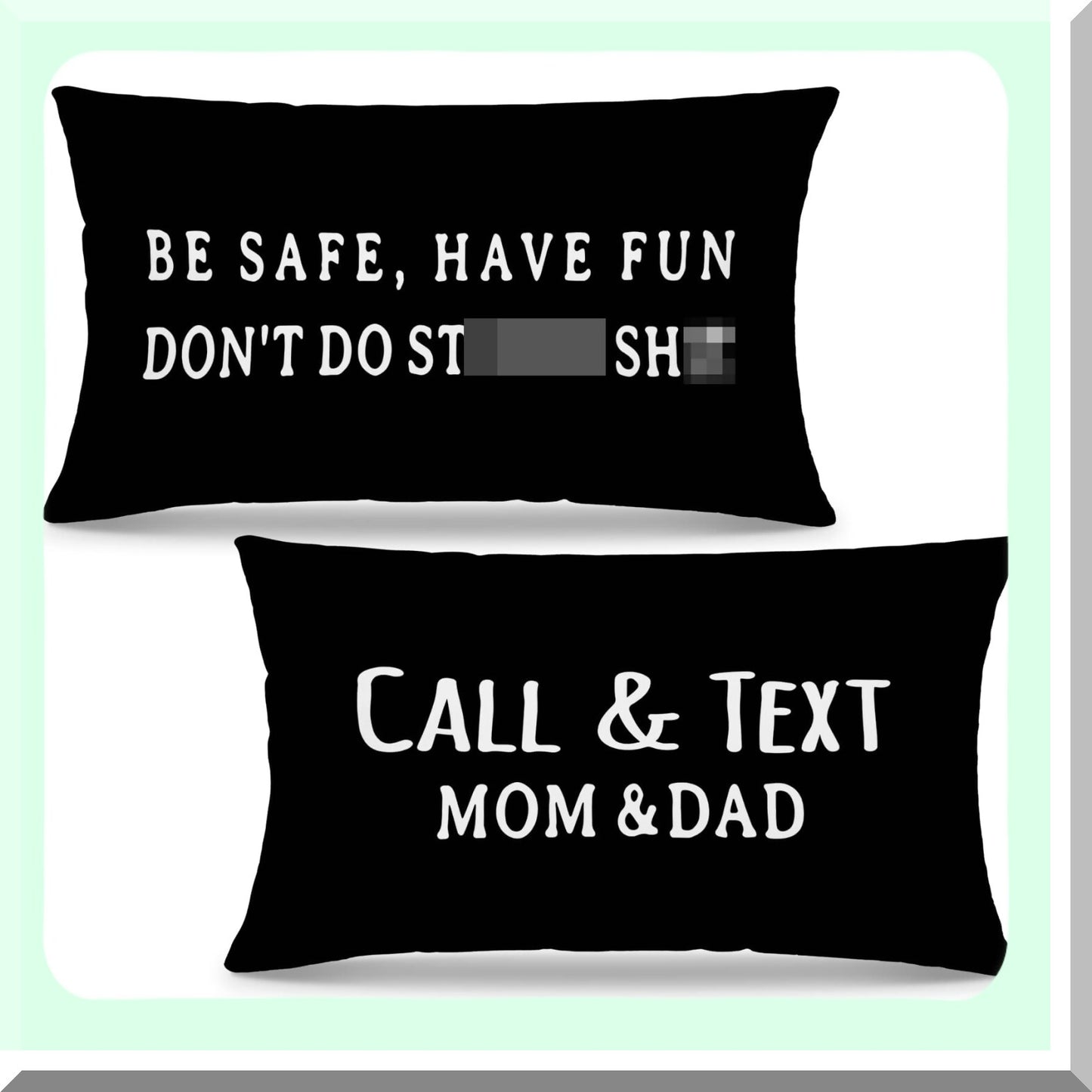 Funny Text Mom Dad Dorm Room College Bed Decorative Reversible Throw Pillow Cover - Call Your Mom - Gifts for College Freshmen - Black - 12 x 20