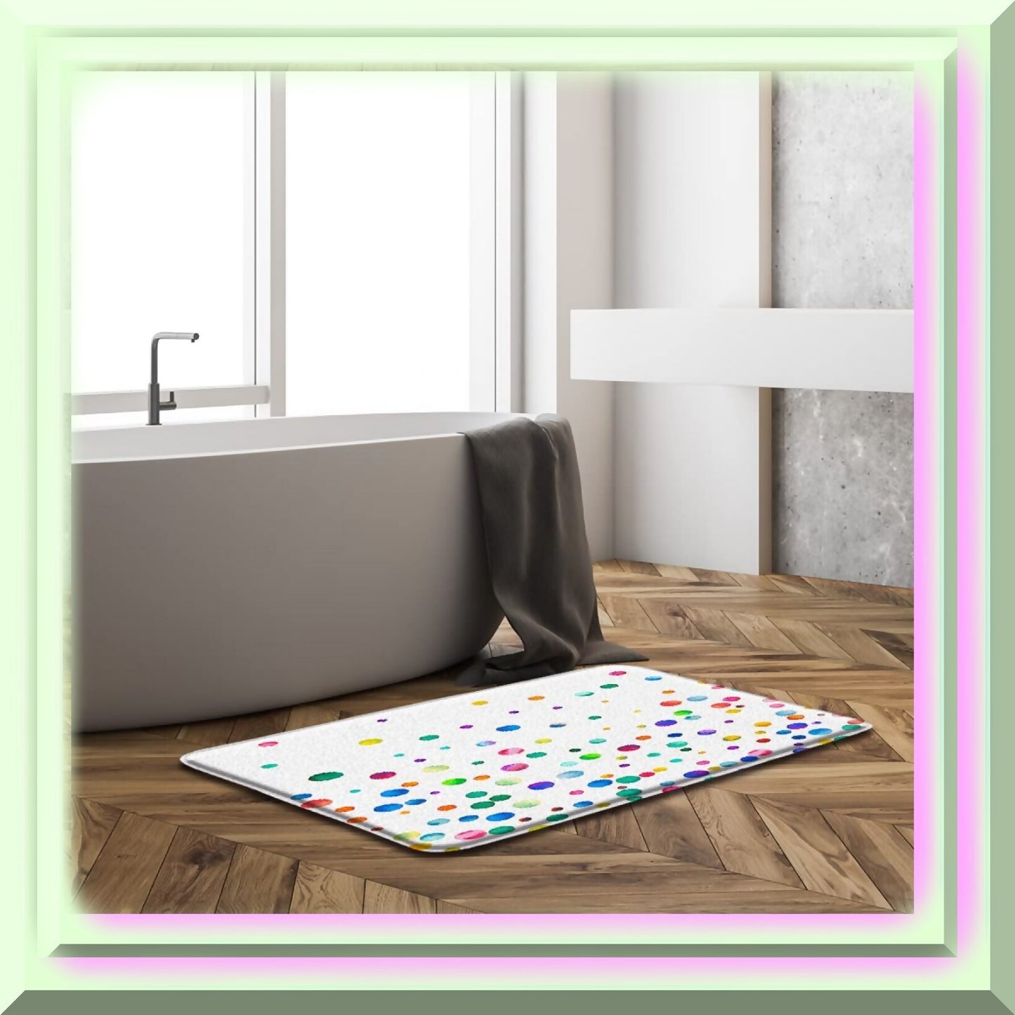 Colorful Polka Dot Bathroom Rug 18x30 inch