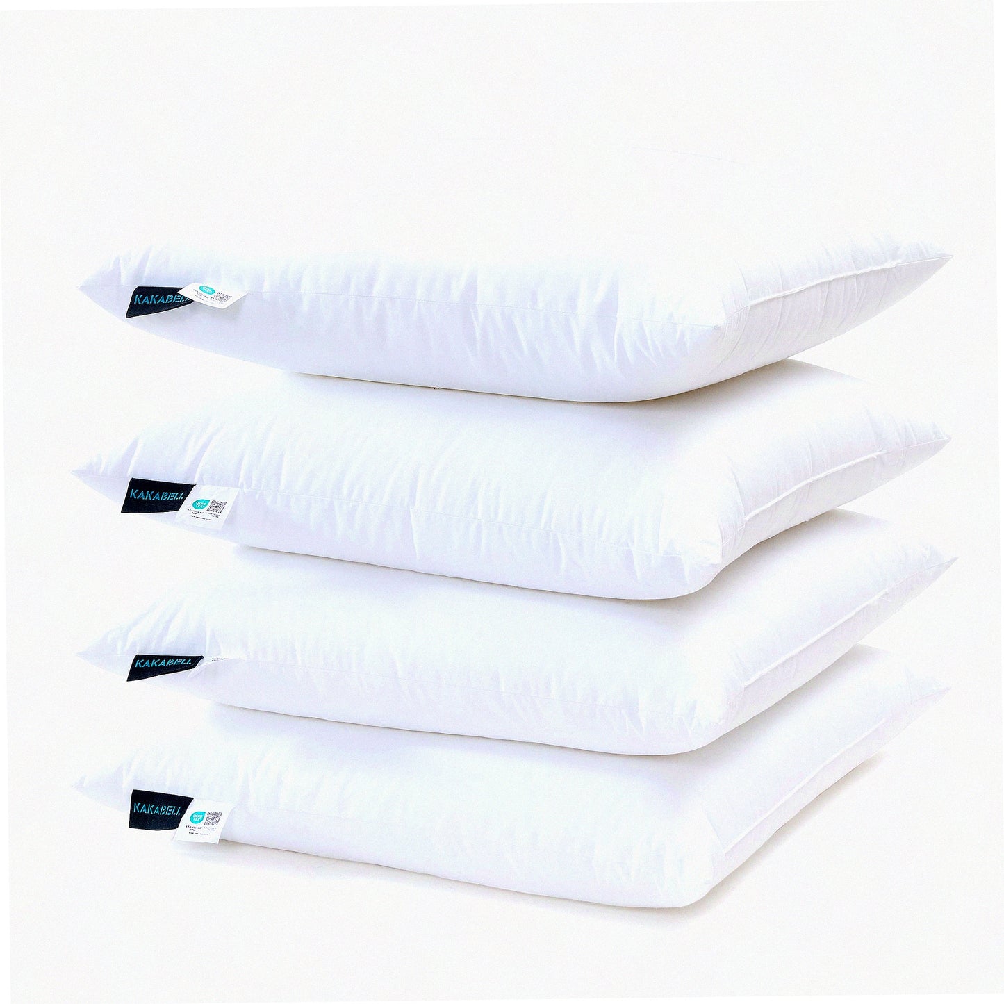 Luxury Cotton Down Alternative Pillow Inserts - Set of 4, 18x18 White Pillows for Bed and Couch, Soft Cozy Indoor Outdoor Decor