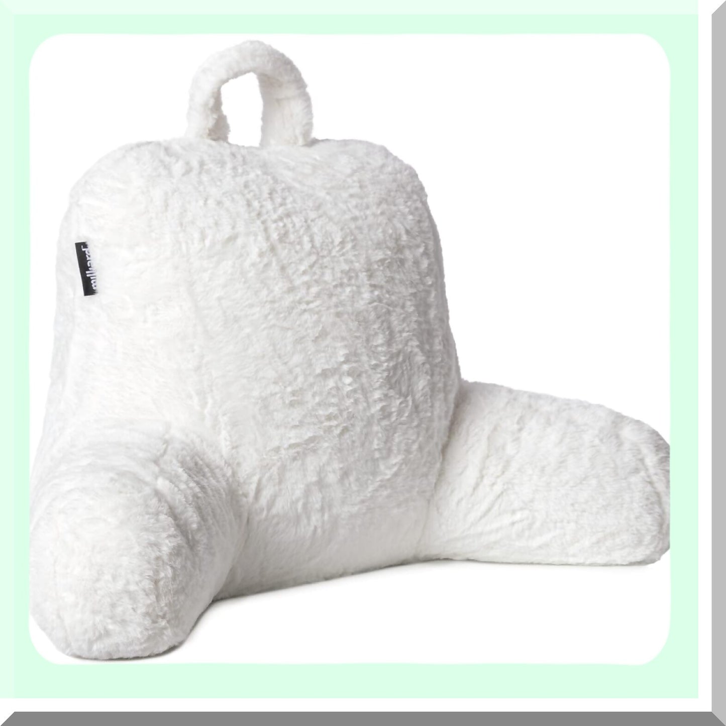 MemoryFoam Comfort Rest Pillow - Back Support Cushion for Reading & Sitting in Bed - Removable Cover - 18x15 inches - White - CozyComfort