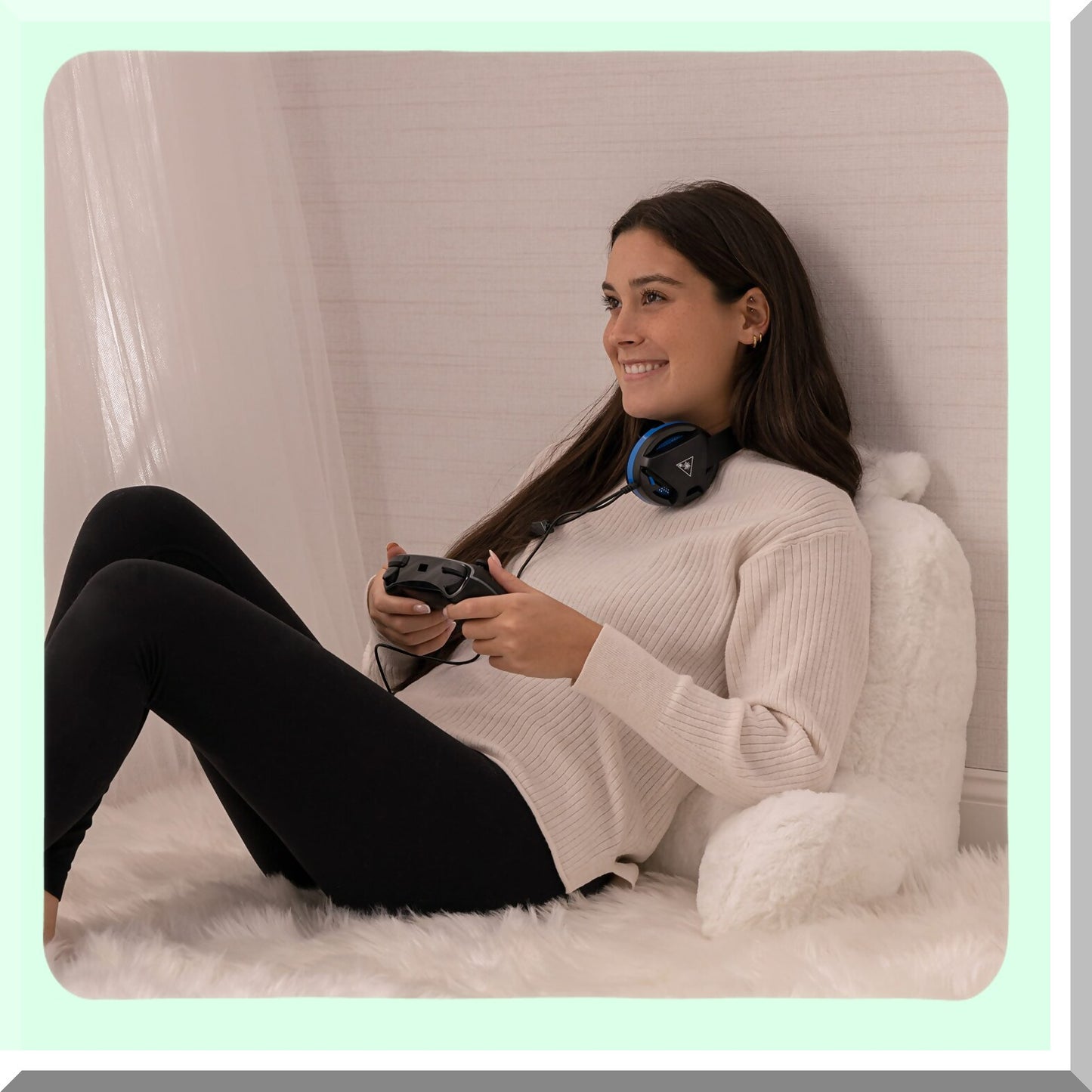 MemoryFoam Comfort Rest Pillow - Back Support Cushion for Reading & Sitting in Bed - Removable Cover - 18x15 inches - White - CozyComfort