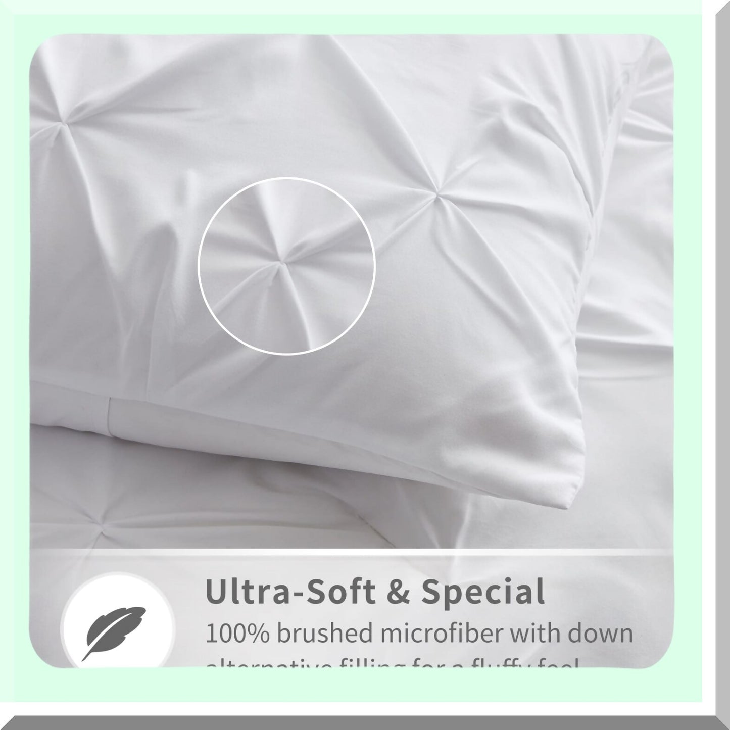 Luxury White Pintuck Queen Comforter Set - 7 Piece Bedding Bundle with Sheets, Pillowcases, and Shams - Pinch Pleat Design for Queen Size Bed