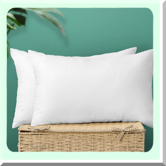 FluffCozy Pillow Inserts - Set of 2 Premium Cushion Stuffers for Couch or Bed - Soft Square Inner Pillows - Indoor Decorative Inserts 12" x 20"