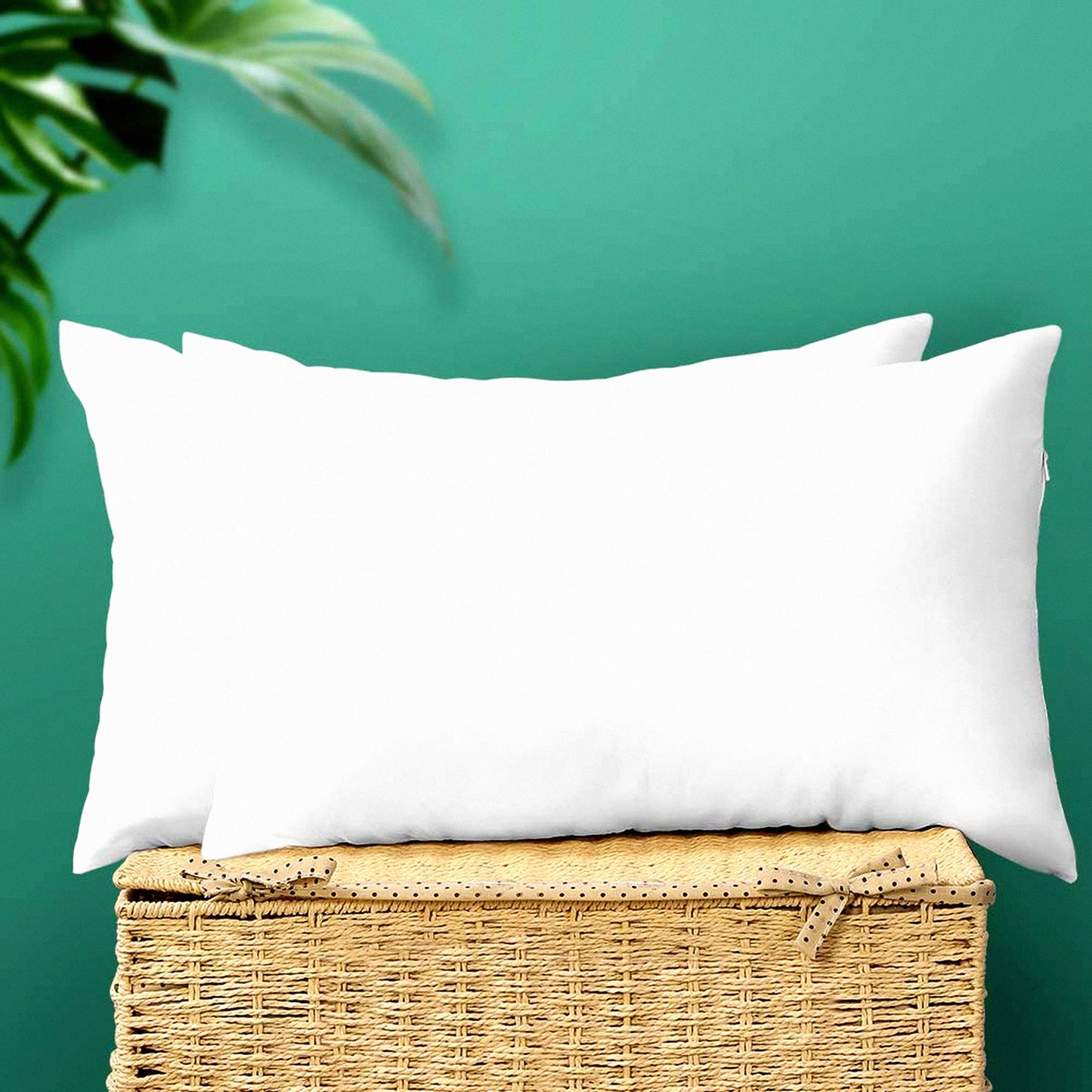 FluffCozy Pillow Inserts - Set of 2 Premium Cushion Stuffers for Couch or Bed - Soft Square Inner Pillows - Indoor Decorative Inserts 12" x 20"