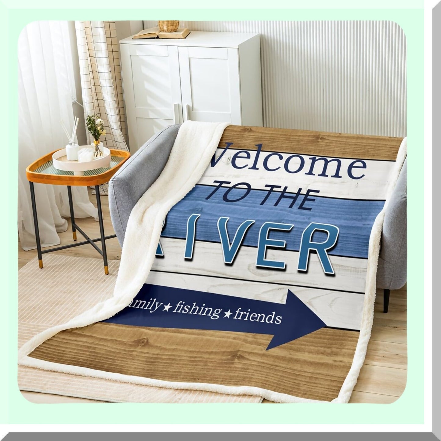 RiverLife CozyScape Blanket - Rustic Camping & Home Decor, Natural Scenery, Modern Style, Fuzzy Comfort, 40x50 Inch