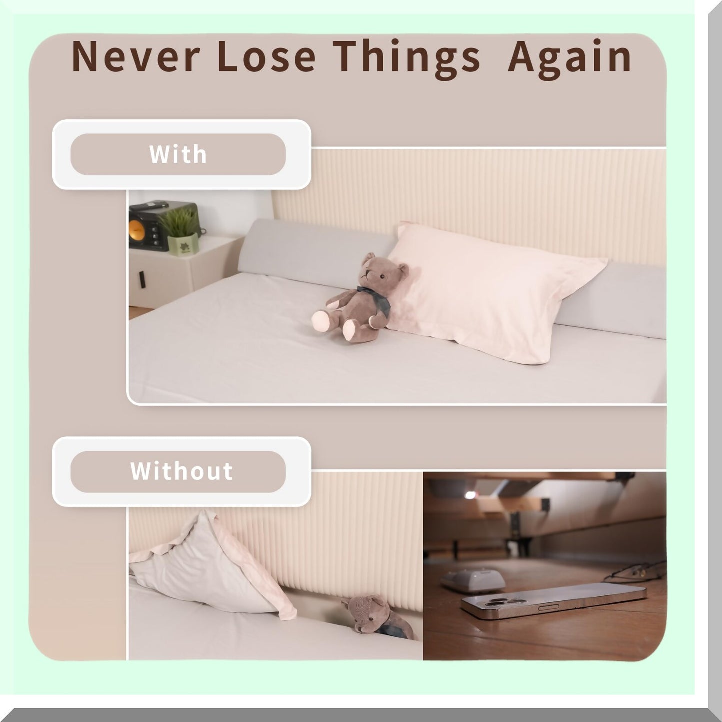 SleepEase Memory Foam Bed Wedge - Headboard Pillow & Lumbar Backrest for Twin Size Beds. Triangle Body Positioner & Reading Bolster to Fill Bed Gap.