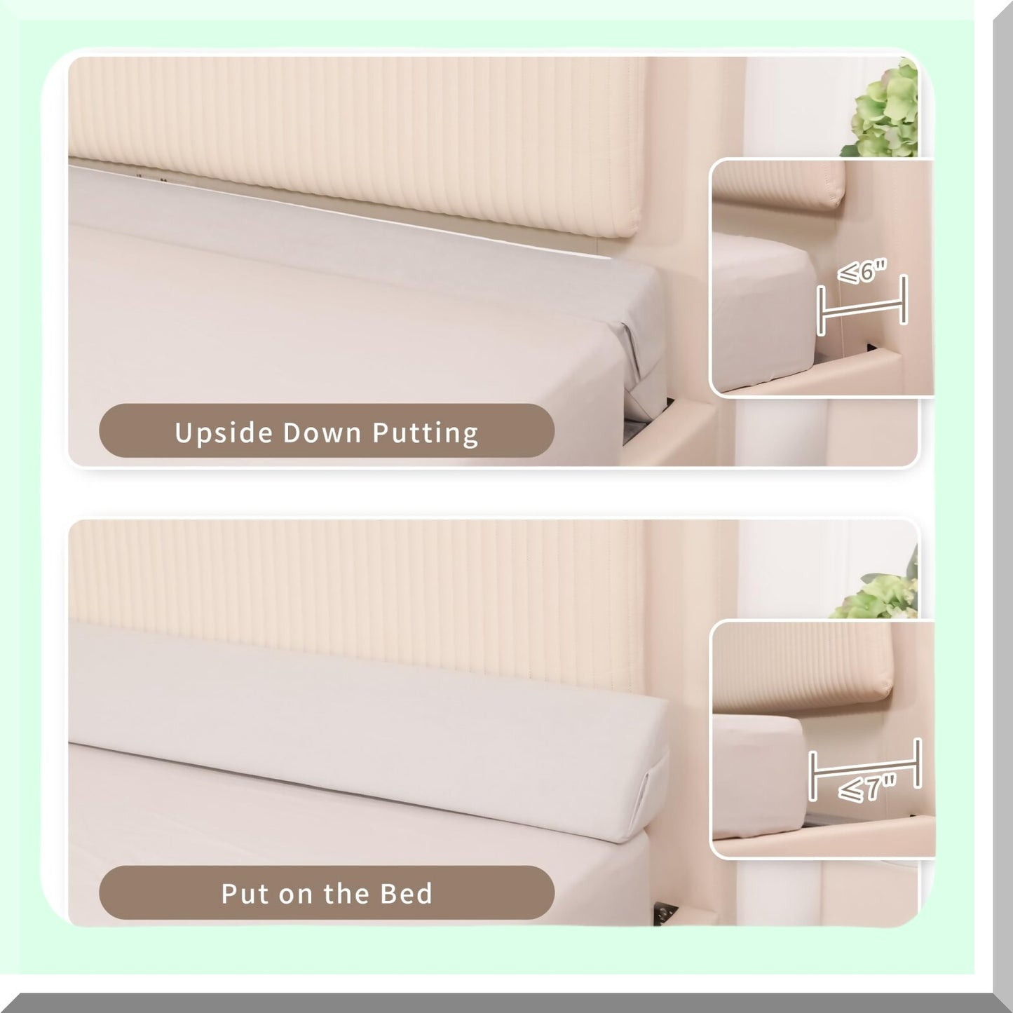 SleepEase Memory Foam Bed Wedge - Headboard Pillow & Lumbar Backrest for Twin Size Beds. Triangle Body Positioner & Reading Bolster to Fill Bed Gap.