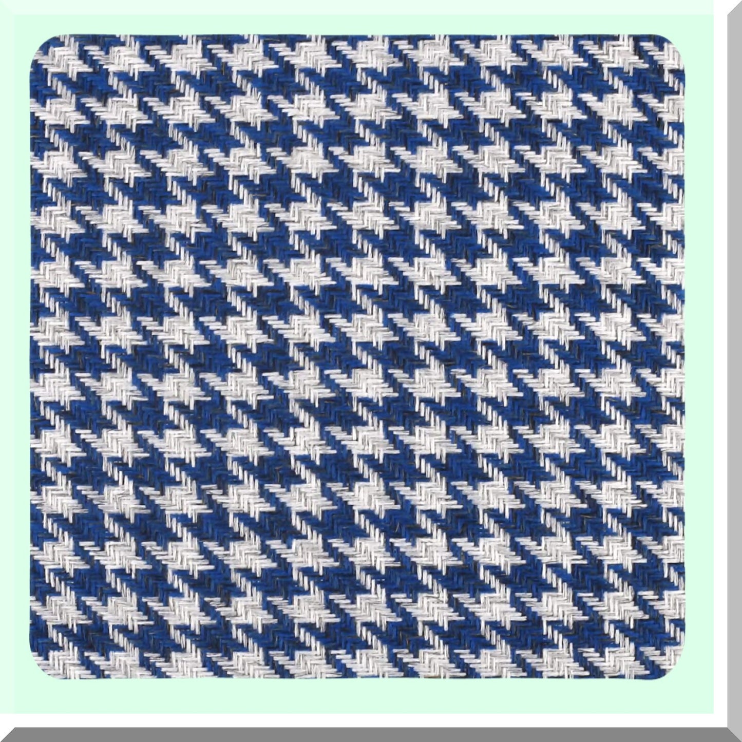Geometric Cotton Linen Houndstooth Pillow Covers - Set of 2, Blue 18x18 Inches - Decorative Cushion Cases for Couch, Sofa, Bed, Chair
