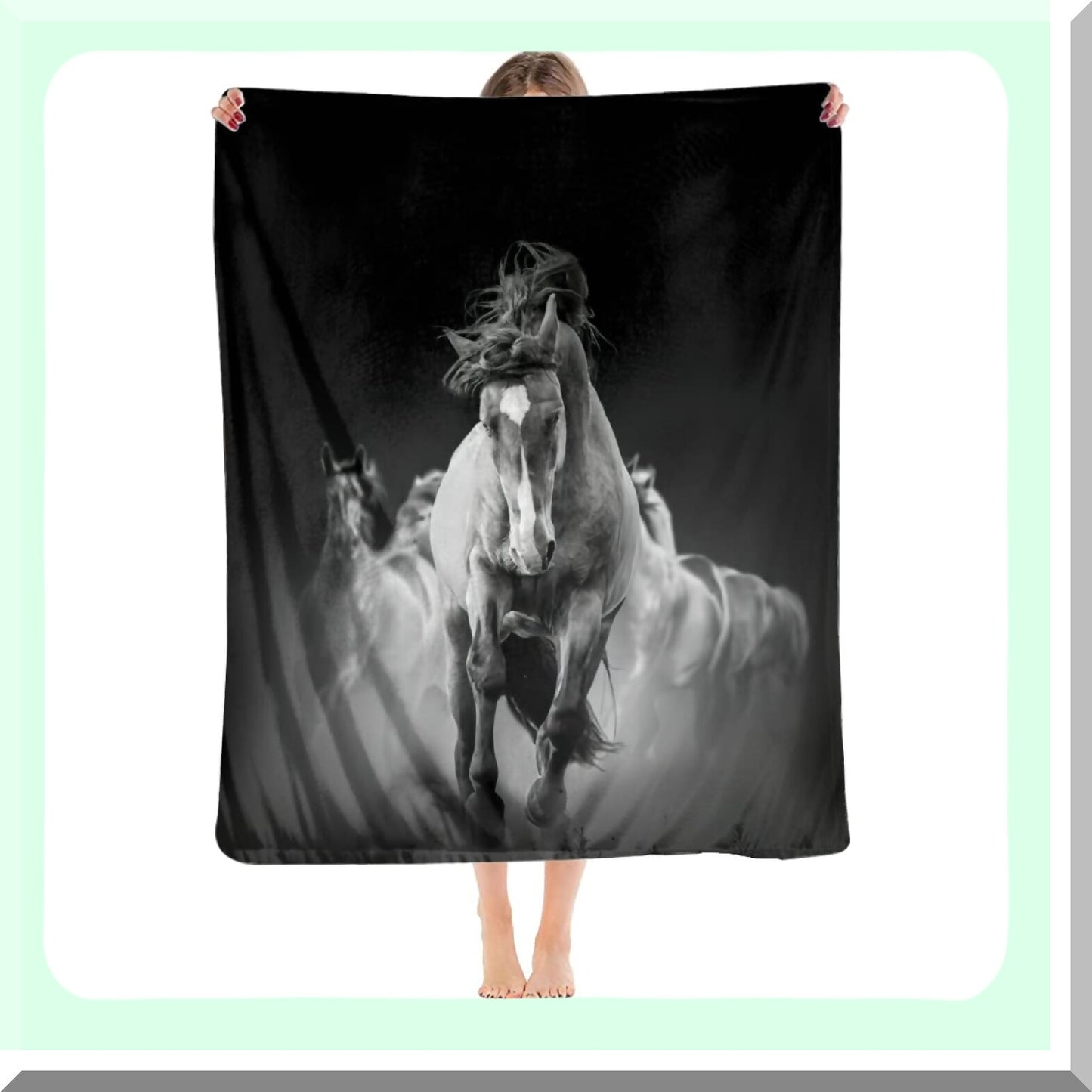 Equine Elegance: Ultra-Soft Micro Fleece Horse Throw Blanket for Bed, Couch, and Living Room