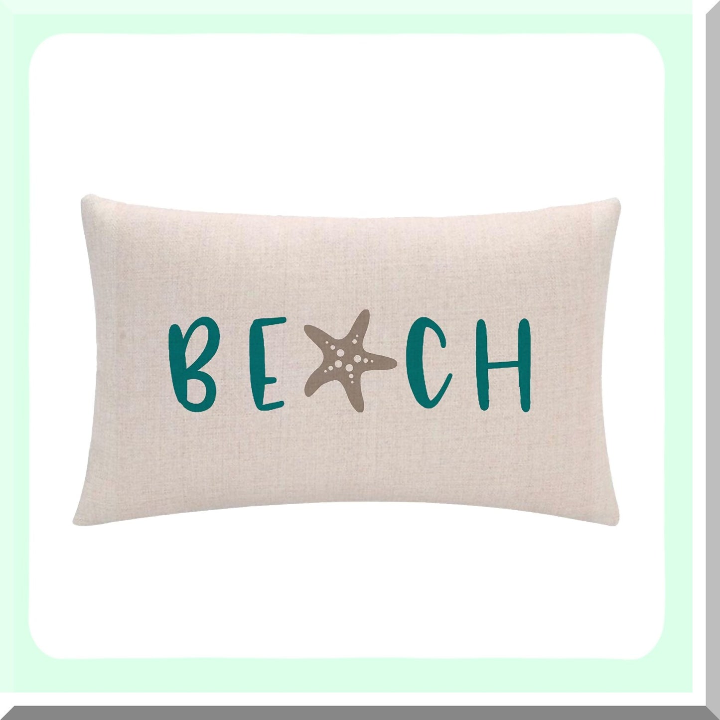 Starfish Summer Beach Decor Pillowcase Set - Coastal House Cushion Cover 12x20 inch - Holiday Lumber Throw Pillow Cover - Set of 2