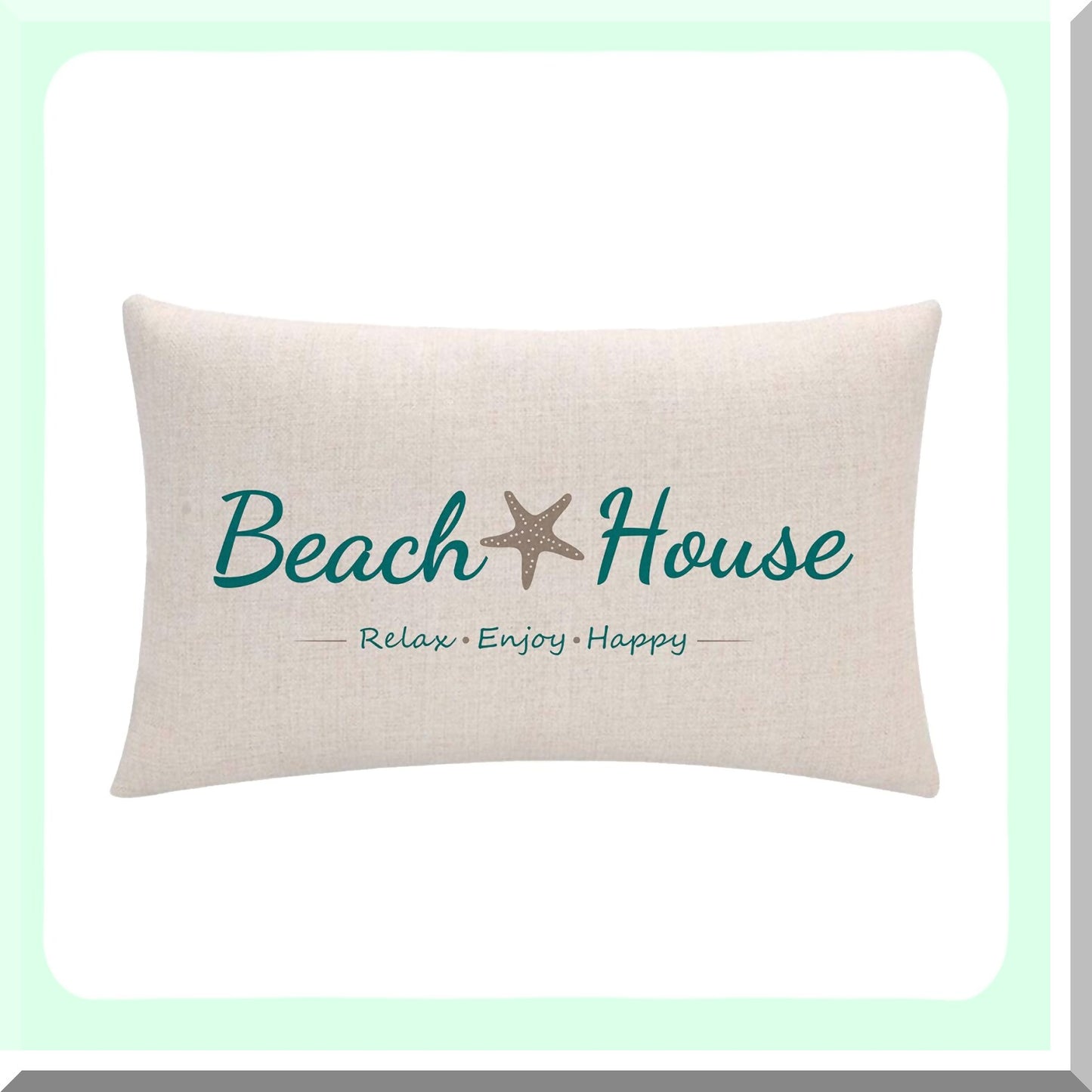 Starfish Summer Beach Decor Pillowcase Set - Coastal House Cushion Cover 12x20 inch - Holiday Lumber Throw Pillow Cover - Set of 2