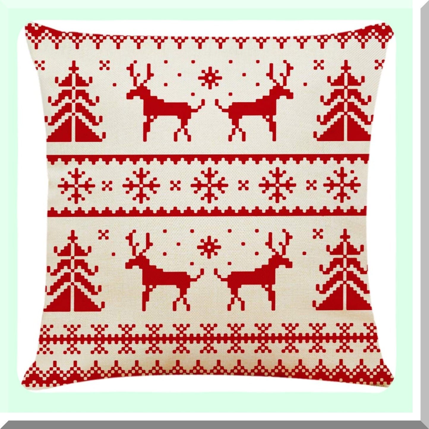 Decorative Cotton Linen Throw Pillow Covers Set - 18"x18" Square Cushion Cases for Sofa, Couch, Bed, Car - Pack of 4