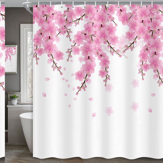 Pink Floral Shower Curtain 70x70 Inches