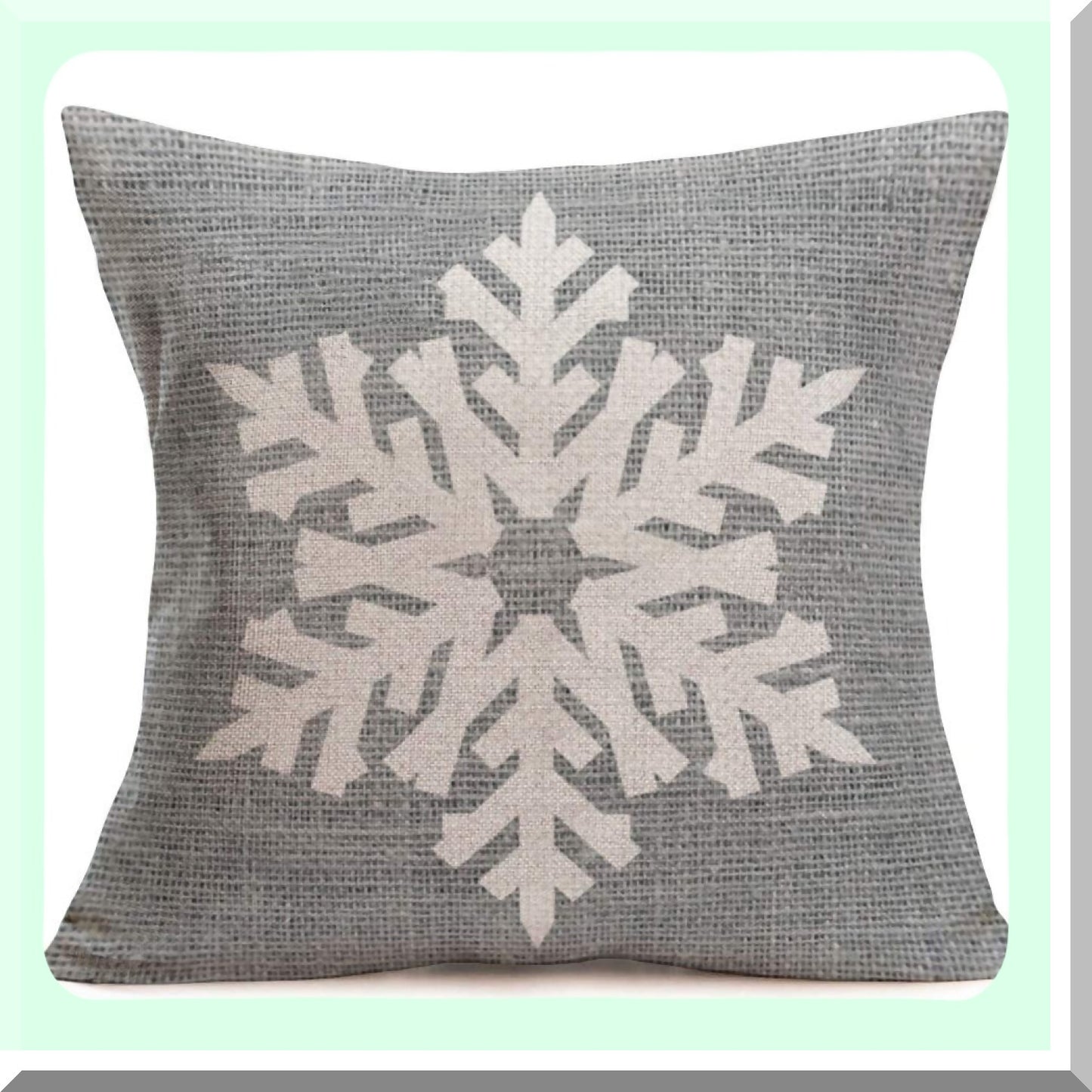 Winter Wonderland Snowflake Decorative Pillow Cover - Festive Xmas Home Decor for Sofa, Cotton Linen Cushion Case 18x18 Inch Outdoor Snowflake Theme