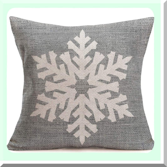 Winter Wonderland Snowflake Decorative Pillow Cover - Festive Xmas Home Decor for Sofa, Cotton Linen Cushion Case 18x18 Inch Outdoor Snowflake Theme