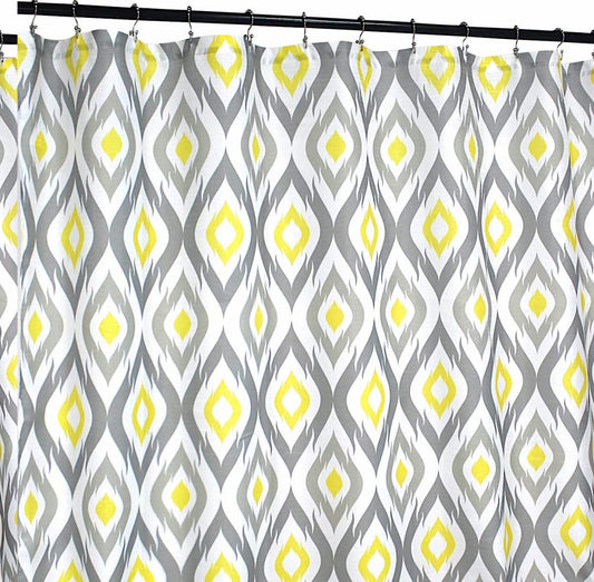Grey and Yellow Geometric Shower Curtain