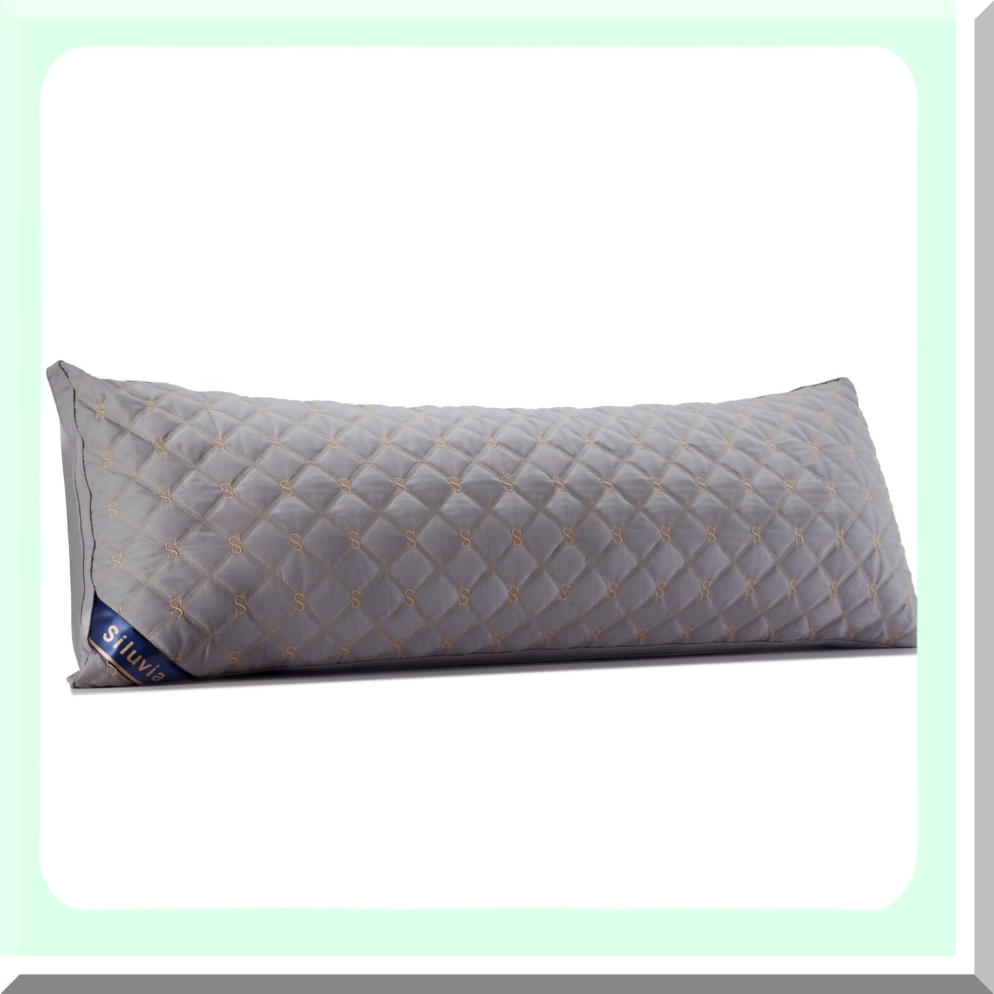 PlushDreams Adjustable Loft Body Pillow - Hypoallergenic Fluffy Quilted Pillow for Adults - Premium Quality Down Alternative - Gray-LightGray, 21x54
