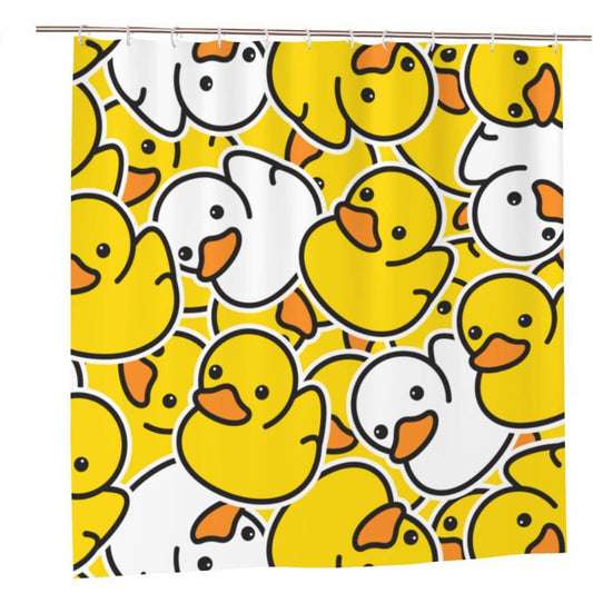 Yellow Duck Waterproof Shower Curtain 72x72in