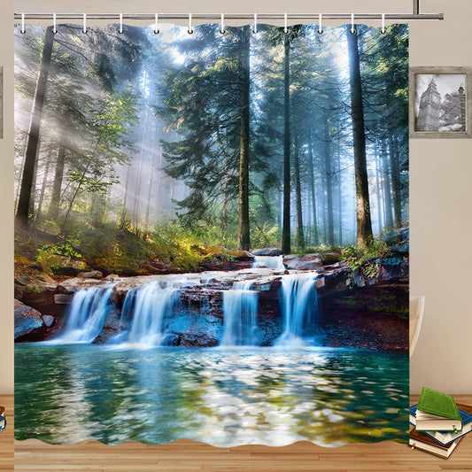 Waterfalls Outdoor Shower Curtain 70x70 Polyester