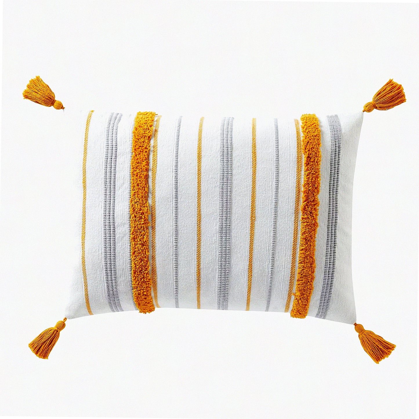 Medallion Stripe Tufted Pillow - 14" x 20" Luxurious Cushion for Home Decor, Soft and Comfortable Support for Neck and Back, Stylish Design