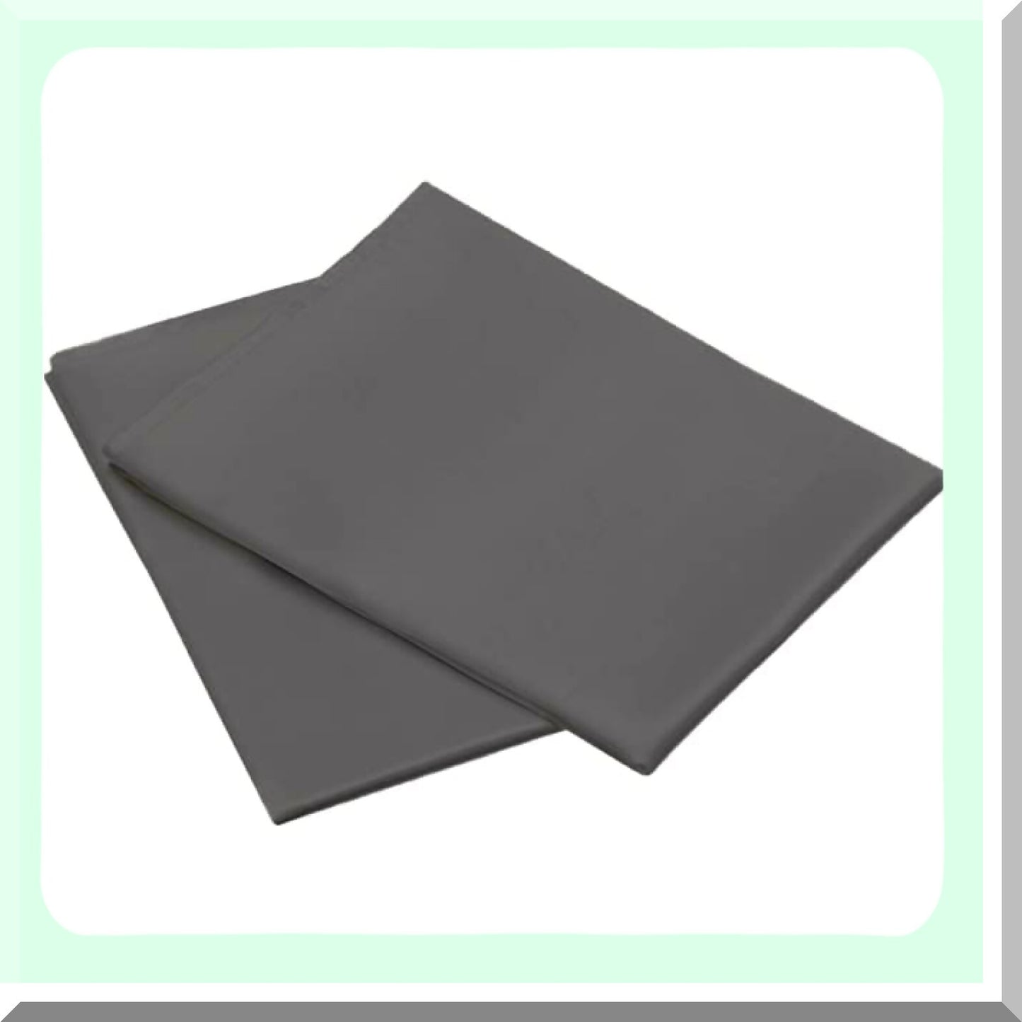 Luxury Comfort 400 Thread Count Cotton Sateen Pillowcases - Set of 2, Stylish Hem, Soft & Cozy Ash Grey Bedding, Standard Size Pillows