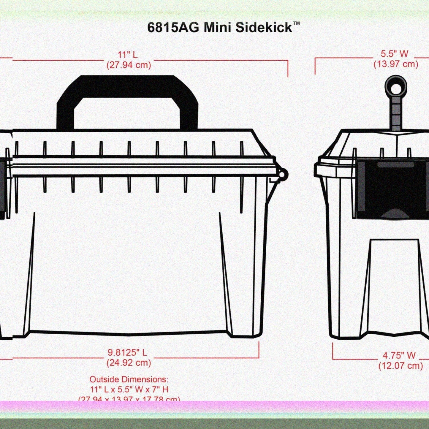 Mini Sidekick Carrying Case 12x12 Plastic Organizer