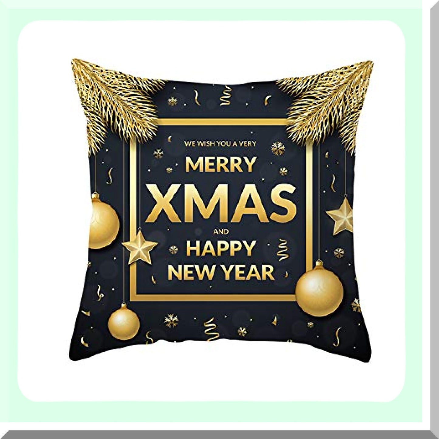Luxury Black Gold Pillow Cover Set - Square Throw Cushion Case for Sofa Bed Couch Decoration - 18" x 18" - Pack of 4 Pieces